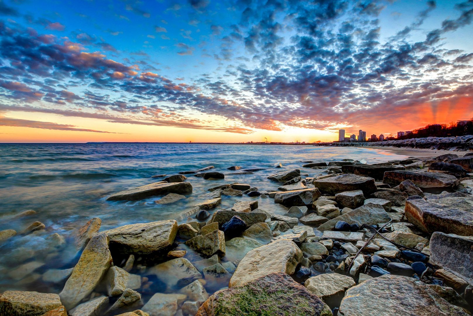 Lake Michigan with a sunrise