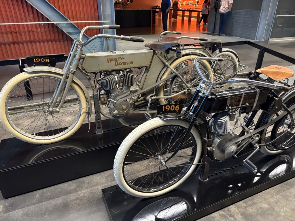 Two early Harley-Davidson motorcycles