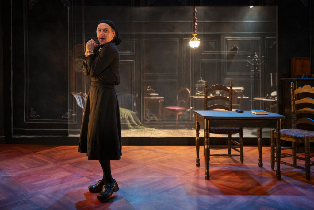 Jonathan Riker performing in Milwaukee Chamber Theatre's “I Am My Own Wife.”