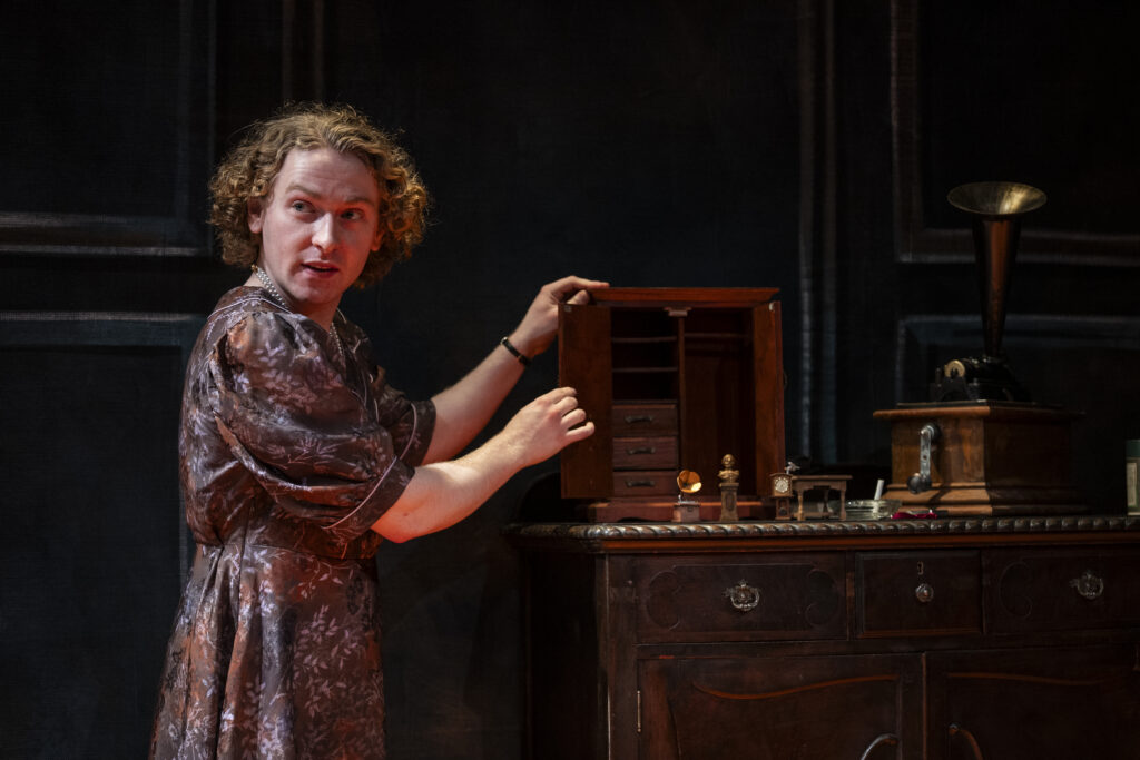 Jonathan Riker performing in Milwaukee Chamber Theatre's “I Am My Own Wife.”