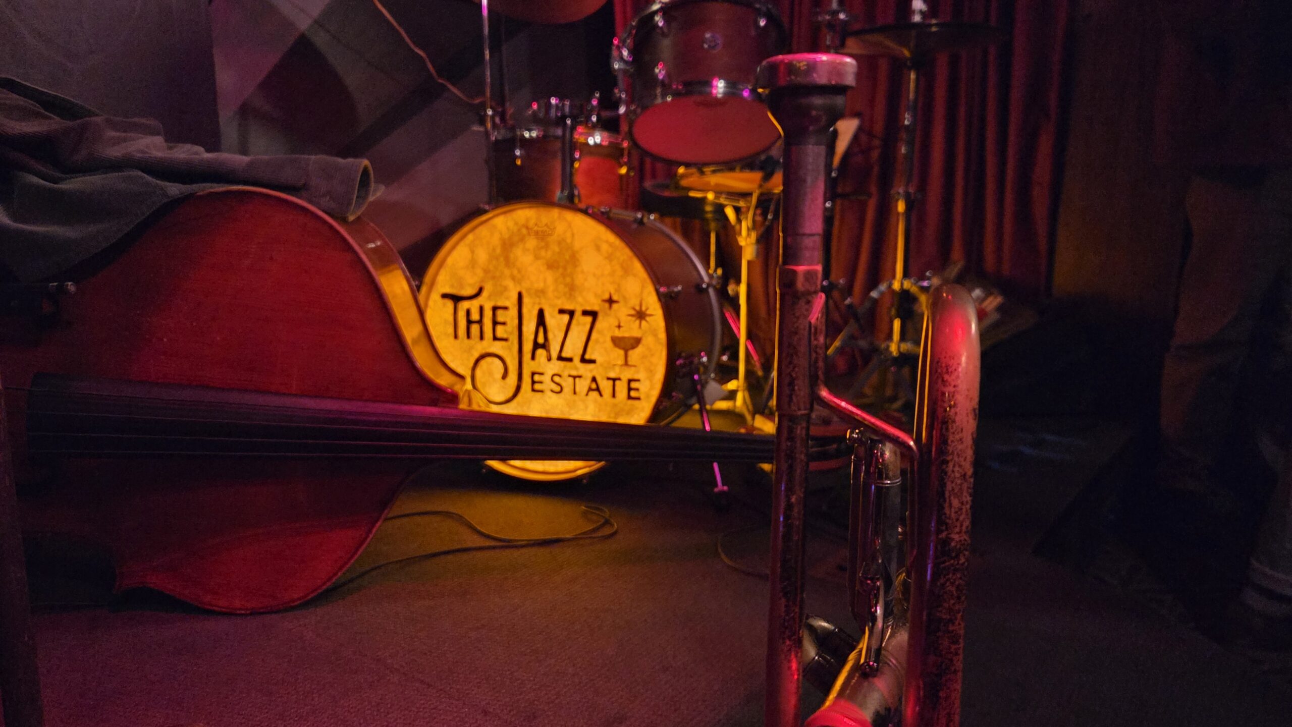 Instruments on the stage at The Estate