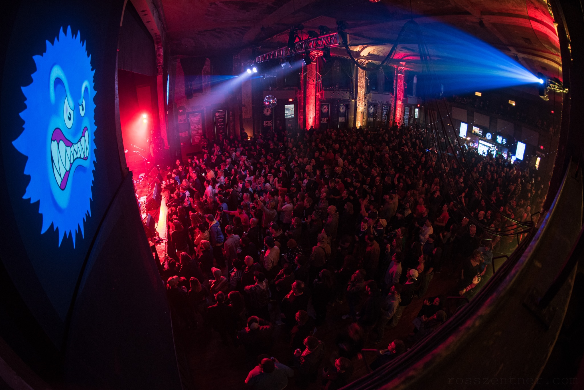 A packed crowd watches the band Little Blue Crunchy Things at Turner Hall Ballroom in Milwaukee.