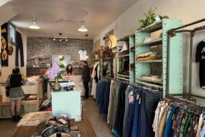 Racks of vintage clothes at Sardines in Bay View, Milwaukee.