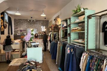 Racks of vintage clothes at Sardines in Bay View, Milwaukee.